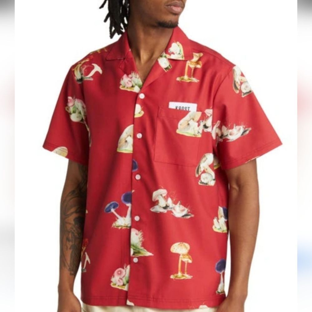 MAGIC MUSHROOM SHORT SLEEVE SHIRT BY KROST - MEN'S SIZE MEDIUM - NWOT - Picture 2 of 11